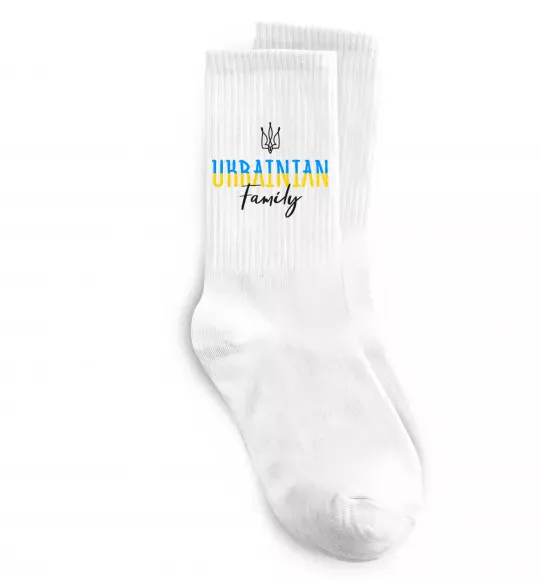 Шкарпетки Ukrainian family Білий фото