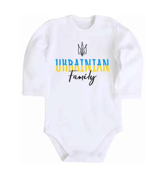 Детский боди Ukrainian family Белый фото
