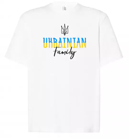 Футболка Оверсайз Ukrainian family Белый фото