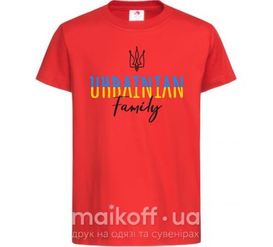 Детская футболка Ukrainian family Красный фото