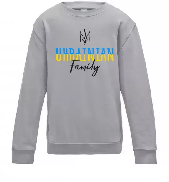 Дитячий світшот Ukrainian family Сірий меланж фото