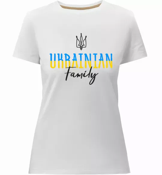 Жіноча преміум футболка Ukrainian family Білий фото