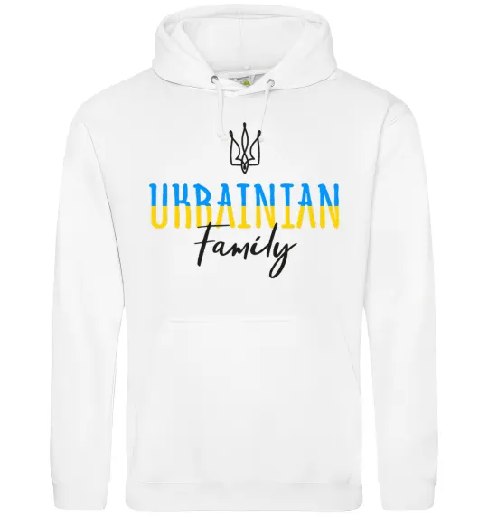 Чоловіча толстовка (худі) Ukrainian family Білий фото