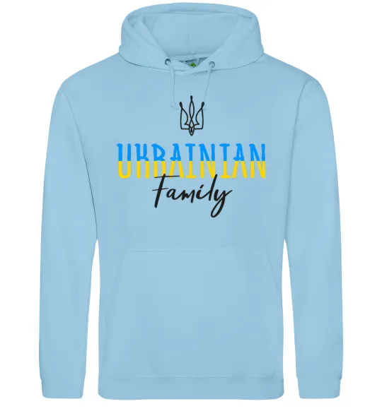 Жіноча толстовка (худі) Ukrainian family Блакитний фото
