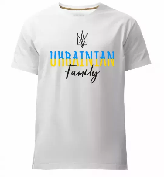 Чоловіча преміум футболка Ukrainian family Білий фото
