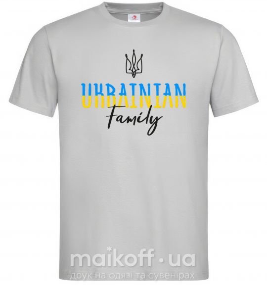 Мужская футболка Ukrainian family Серый фото