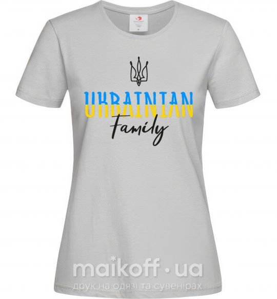 Жіноча футболка Ukrainian family Сірий фото
