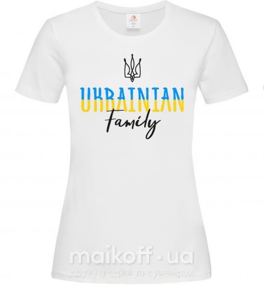 Жіноча футболка Ukrainian family Білий фото