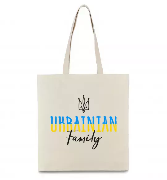 Эко-сумка Ukrainian family Бежевый фото