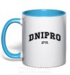 Чашка з кольоровою ручкою Dnipro est Блакитний фото