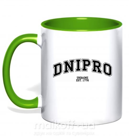 Чашка з кольоровою ручкою Dnipro est Зелений фото