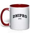 Чашка з кольоровою ручкою Dnipro est Червоний фото