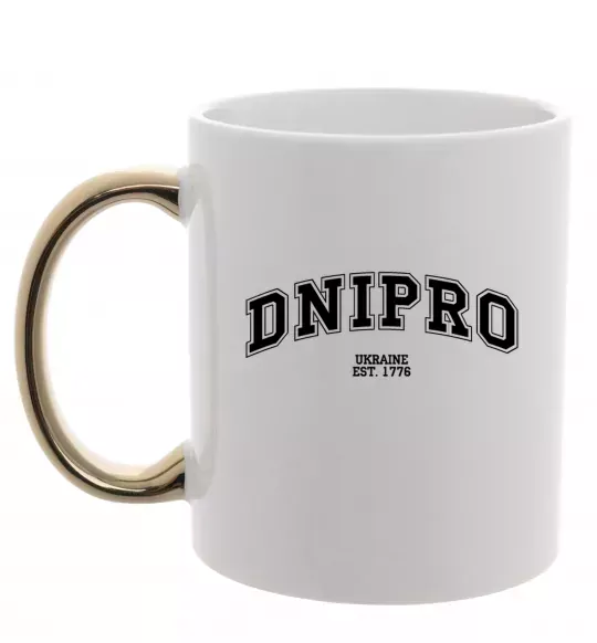 Чашка з кольоровою ручкою Dnipro est Золото фото