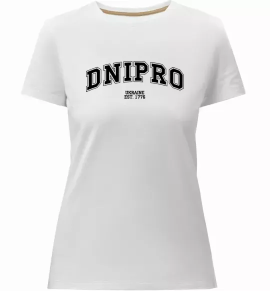 Жіноча преміум футболка Dnipro est Білий фото
