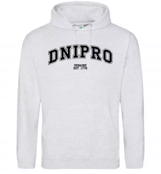 Мужская толстовка (худи) Dnipro est Серый меланж фото