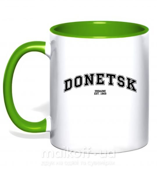 Чашка з кольоровою ручкою Donetsk est Зелений фото