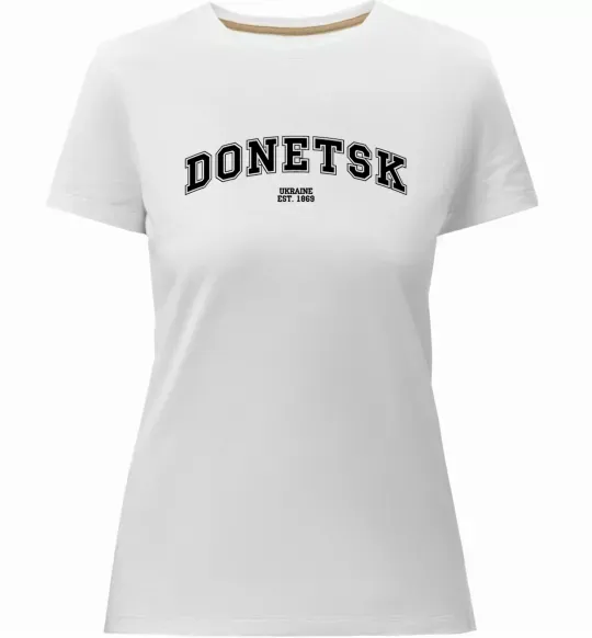 Жіноча преміум футболка Donetsk est Білий фото