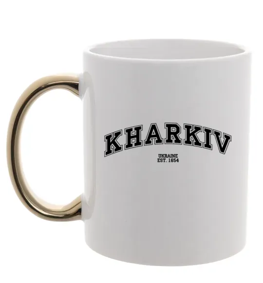 Чашка з кольоровою ручкою Kharkiv est Золото фото