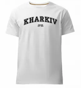 Чоловіча преміум футболка Харків райони Білий фото