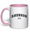 Чашка з кольоровою ручкою Kherson est Ніжно рожевий фото