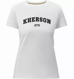 Женская премиум футболка Straight outta Kherson Белый фото