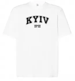 Футболка Оверсайз Київ каштан емблема Белый фото