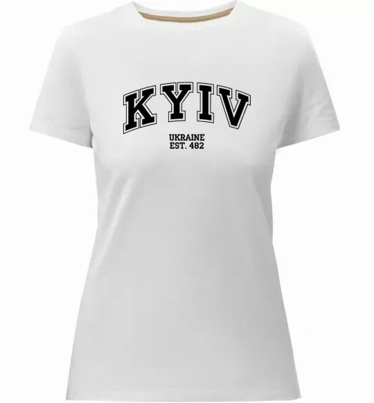 Женская премиум футболка Kyiv est Белый фото