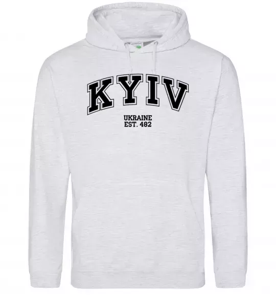 Женская толстовка (худи) Kyiv est Серый меланж фото