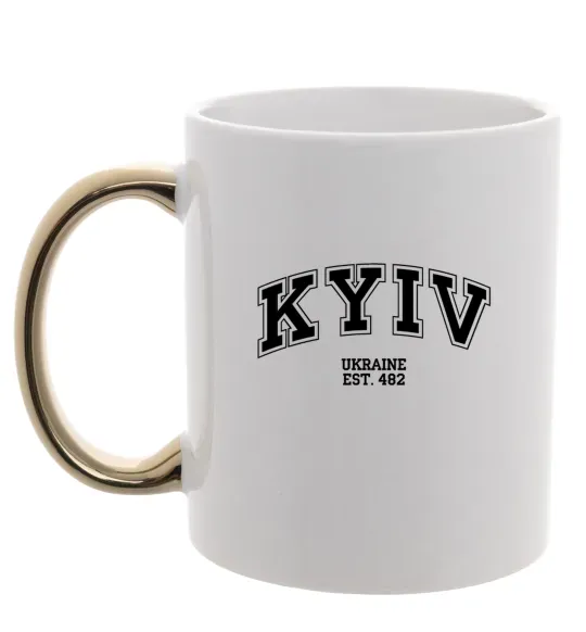 Чашка с цветной ручкой Kyiv est Золото фото