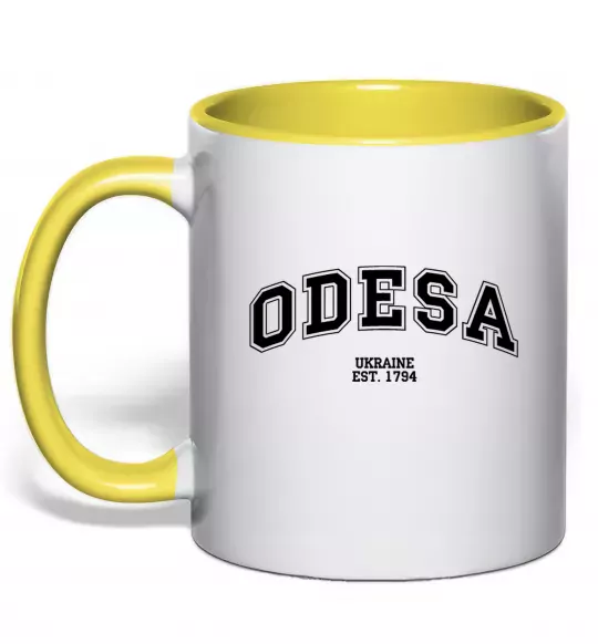 Чашка с цветной ручкой Odesa est Солнечно желтый фото