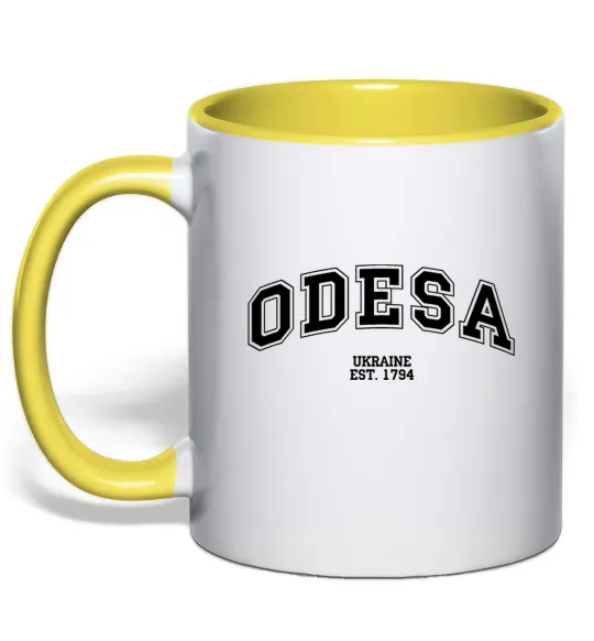 Чашка с цветной ручкой Odesa est Лимонный фото