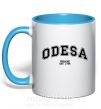 Чашка з кольоровою ручкою Odesa est Блакитний фото