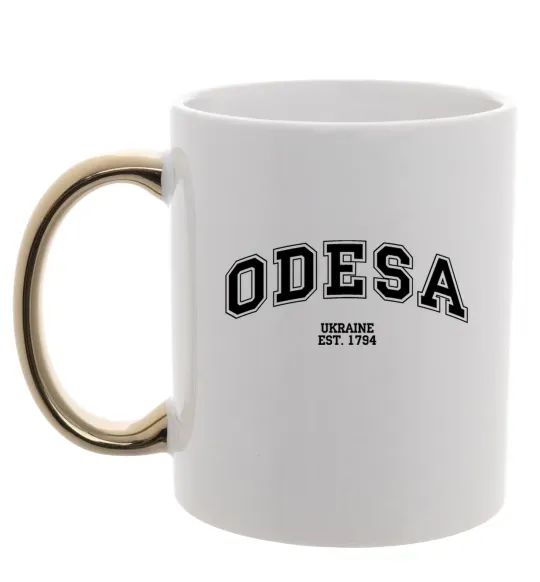 Чашка с цветной ручкой Odesa est Золото фото