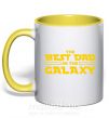 Чашка с цветной ручкой Best Dad Galaxy Солнечно желтый фото