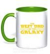 Чашка с цветной ручкой Best Dad Galaxy Зеленый фото