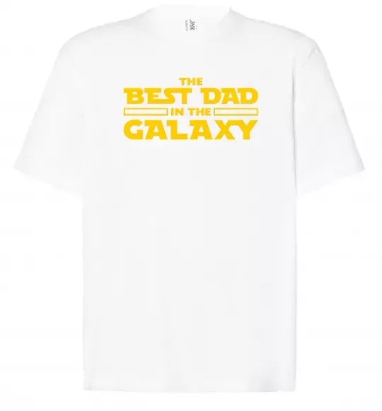 Футболка Оверсайз Best Dad Galaxy Белый фото