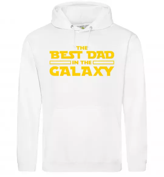 Мужская толстовка (худи) Best Dad Galaxy Белый фото
