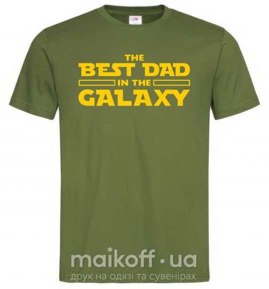 Мужская футболка Best Dad Galaxy Оливковый фото