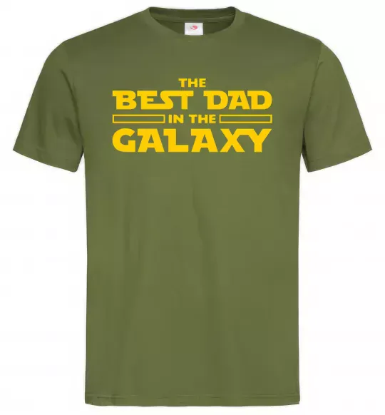 Мужская футболка Best Dad Galaxy Оливковый фото