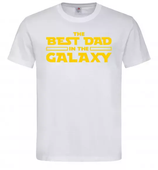 Мужская футболка Best Dad Galaxy Белый фото