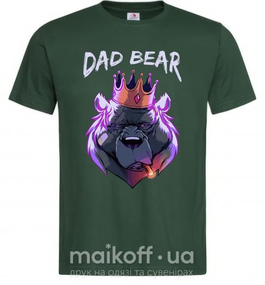 Мужская футболка Dad bear Темно-зеленый фото