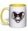 Чашка с цветной ручкой Hello kitty kuromi Солнечно желтый фото