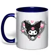 Чашка з кольоровою ручкою Hello kitty kuromi Глибокий темно-синій фото