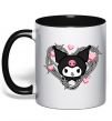 Чашка з кольоровою ручкою Hello kitty kuromi Чорний фото