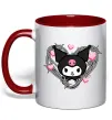 Чашка з кольоровою ручкою Hello kitty kuromi Червоний фото