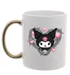 Чашка з кольоровою ручкою Hello kitty kuromi Золото фото