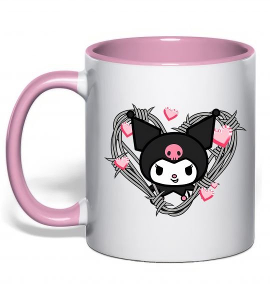 Чашка с цветной ручкой Hello kitty kuromi Нежно розовый фото