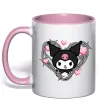 Чашка з кольоровою ручкою Hello kitty kuromi Ніжно рожевий фото