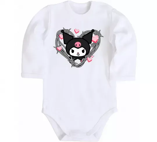 Детский боди Hello kitty kuromi Белый фото