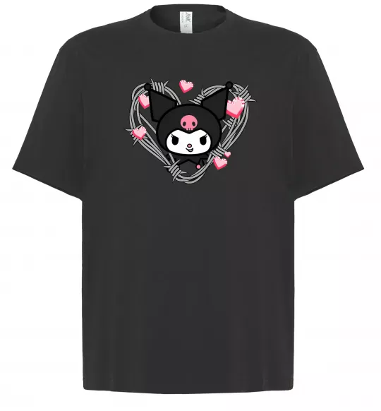 Футболка Оверсайз Hello kitty kuromi Черный фото